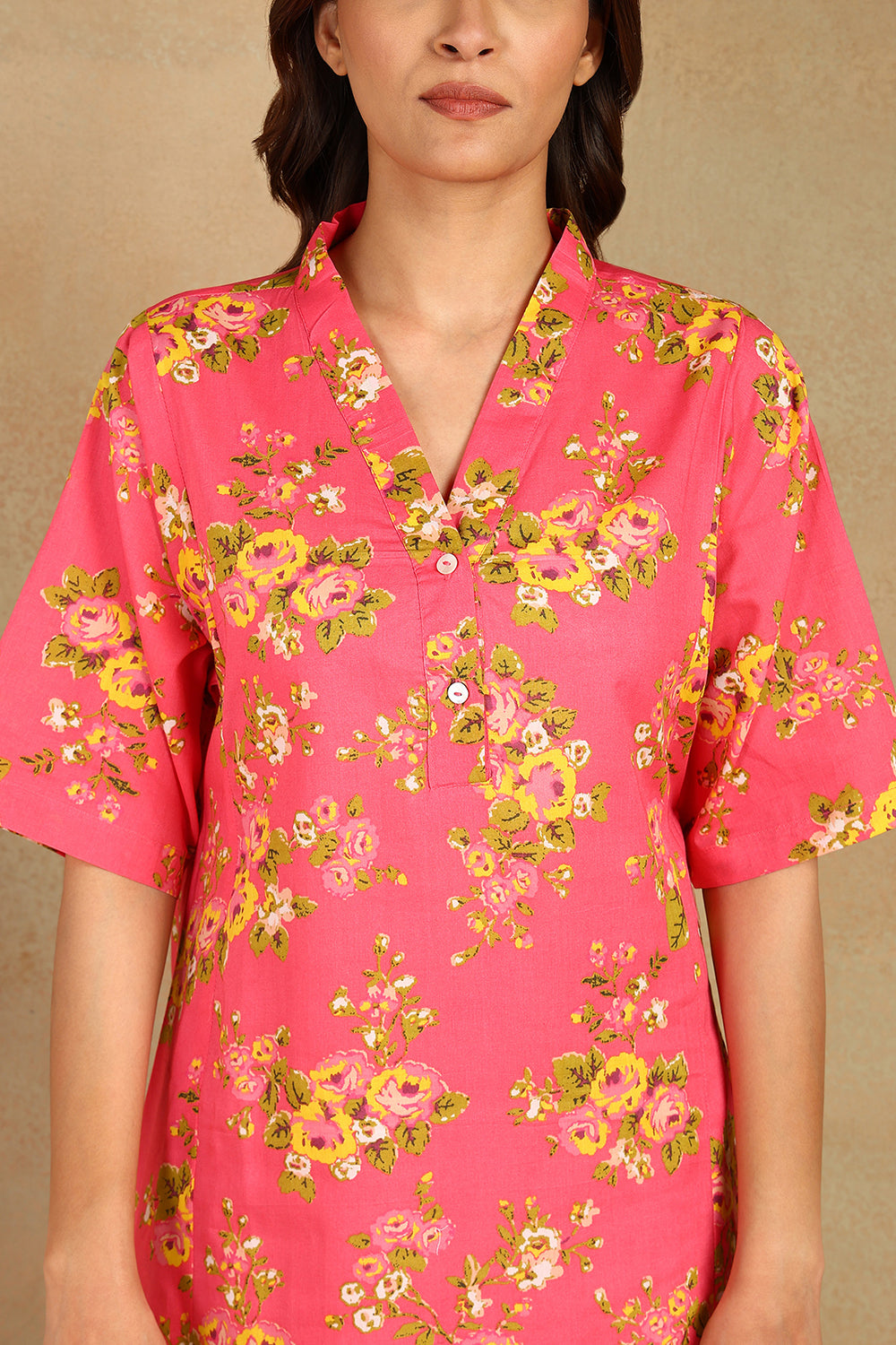 Crimson-Cotton-Floral-Motifs-Printed-Kaftan