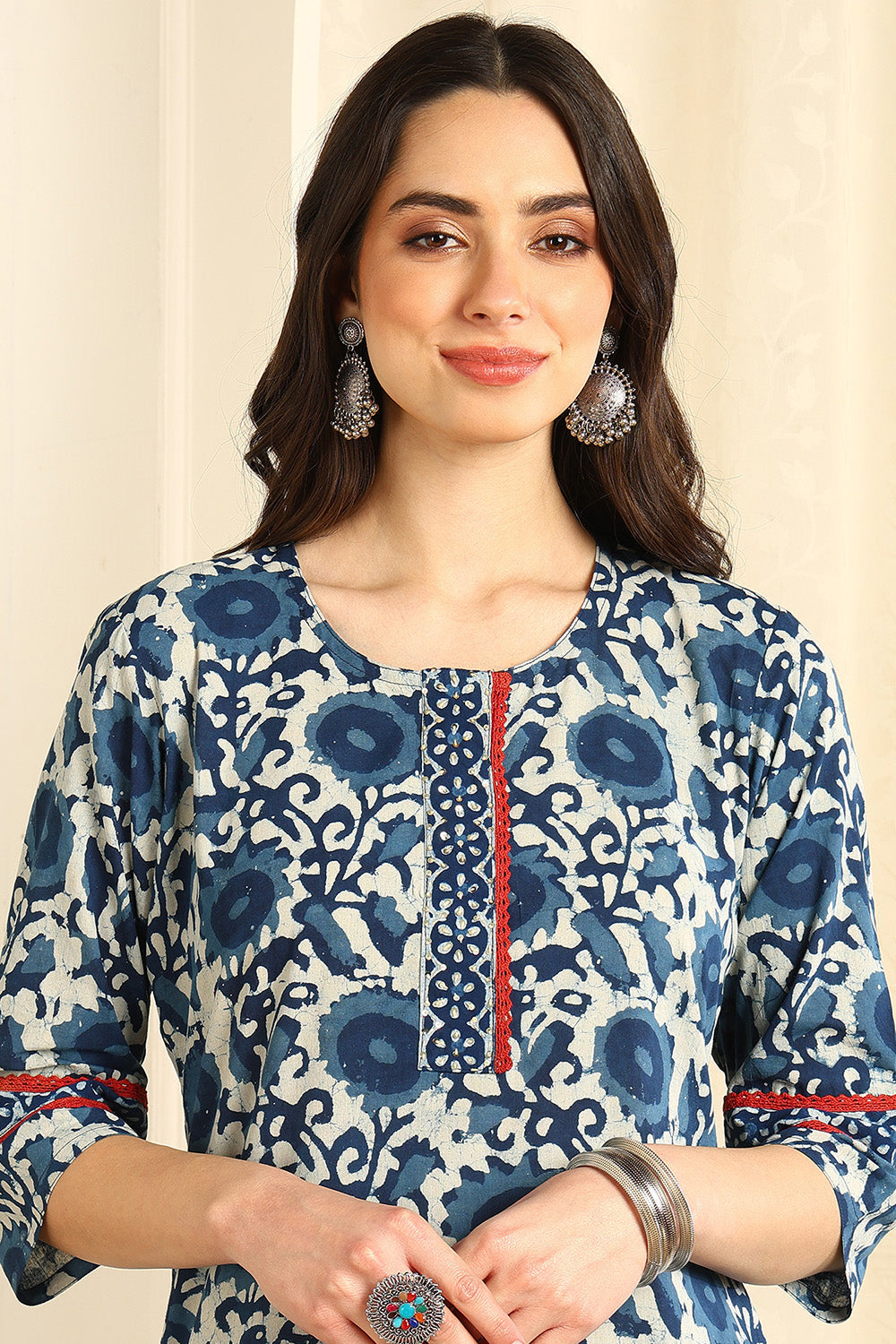 Indigo-Blue-Cotton-Straight-Kurta