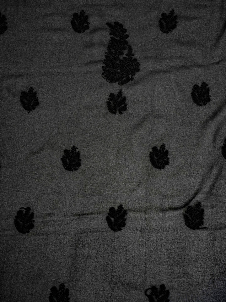 Black Chikankari Unstitched Dress Material