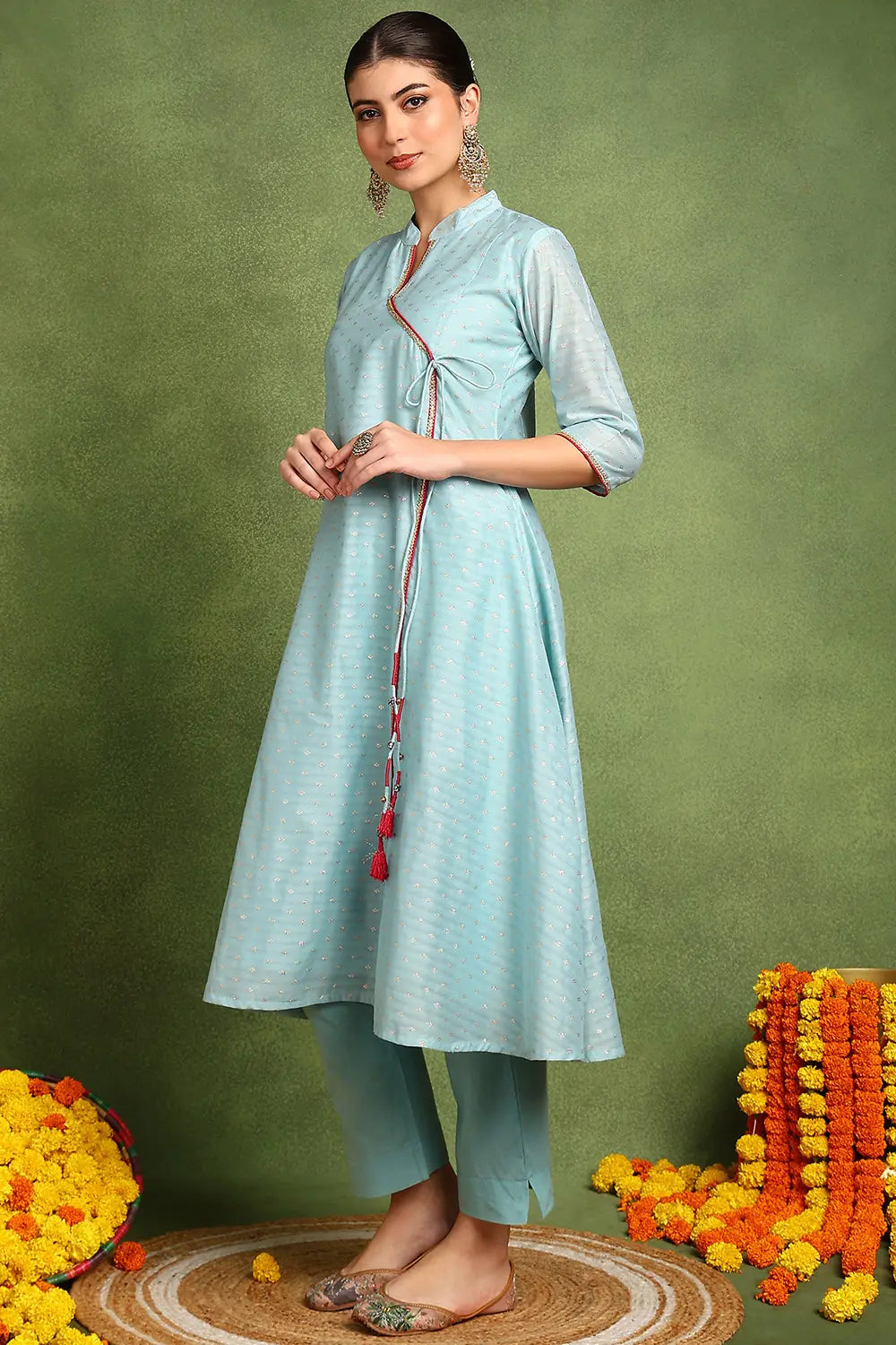 Blue-Chanderi-Silk-Khari-Printed-Angrakha-Kurta