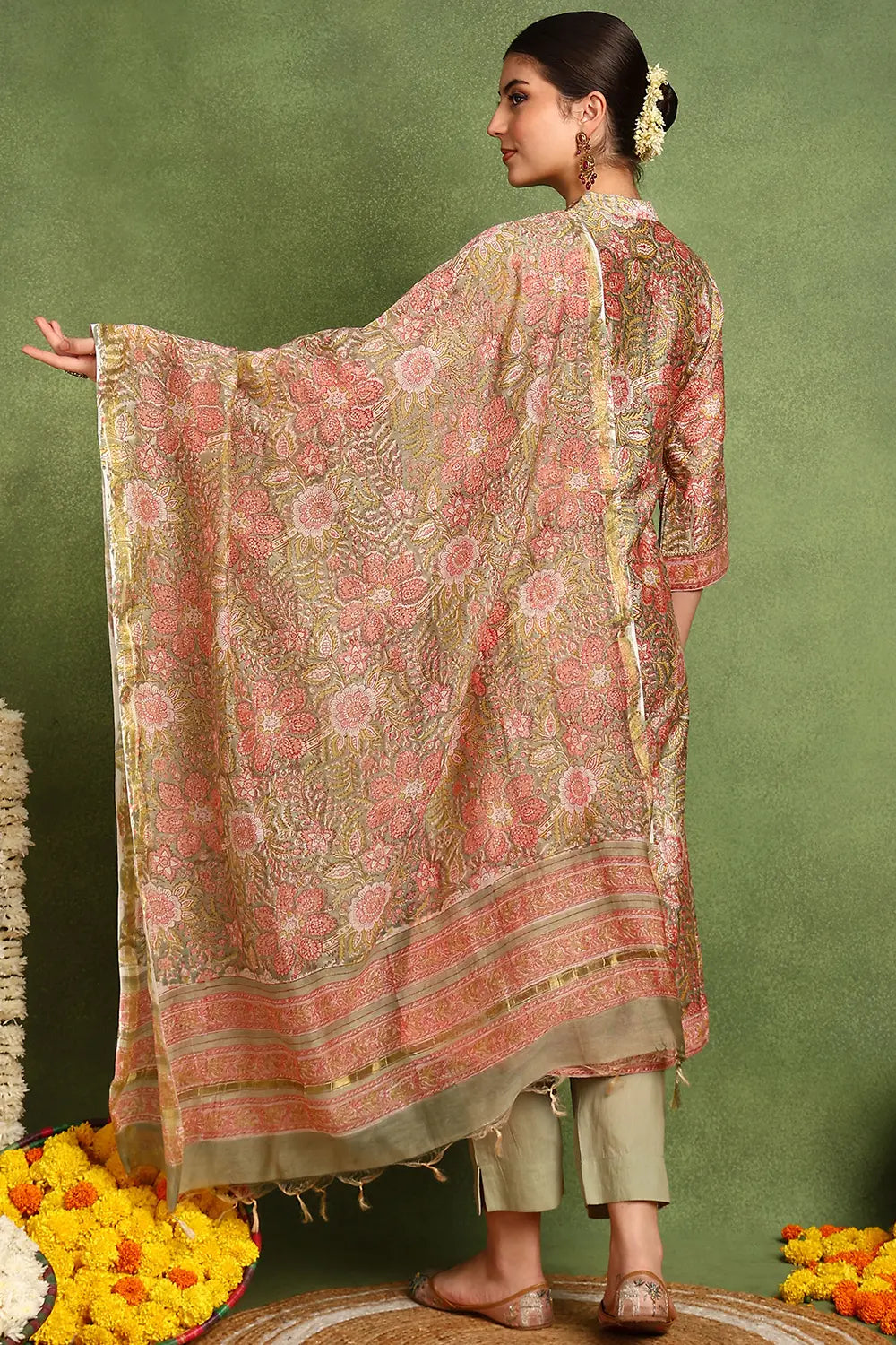 Green-Chanderi-Silk-Hand-Block-Print-Dupatta