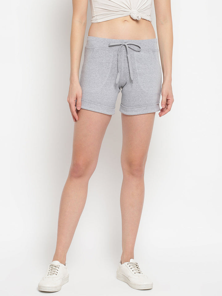 Gray Cotton Shorts