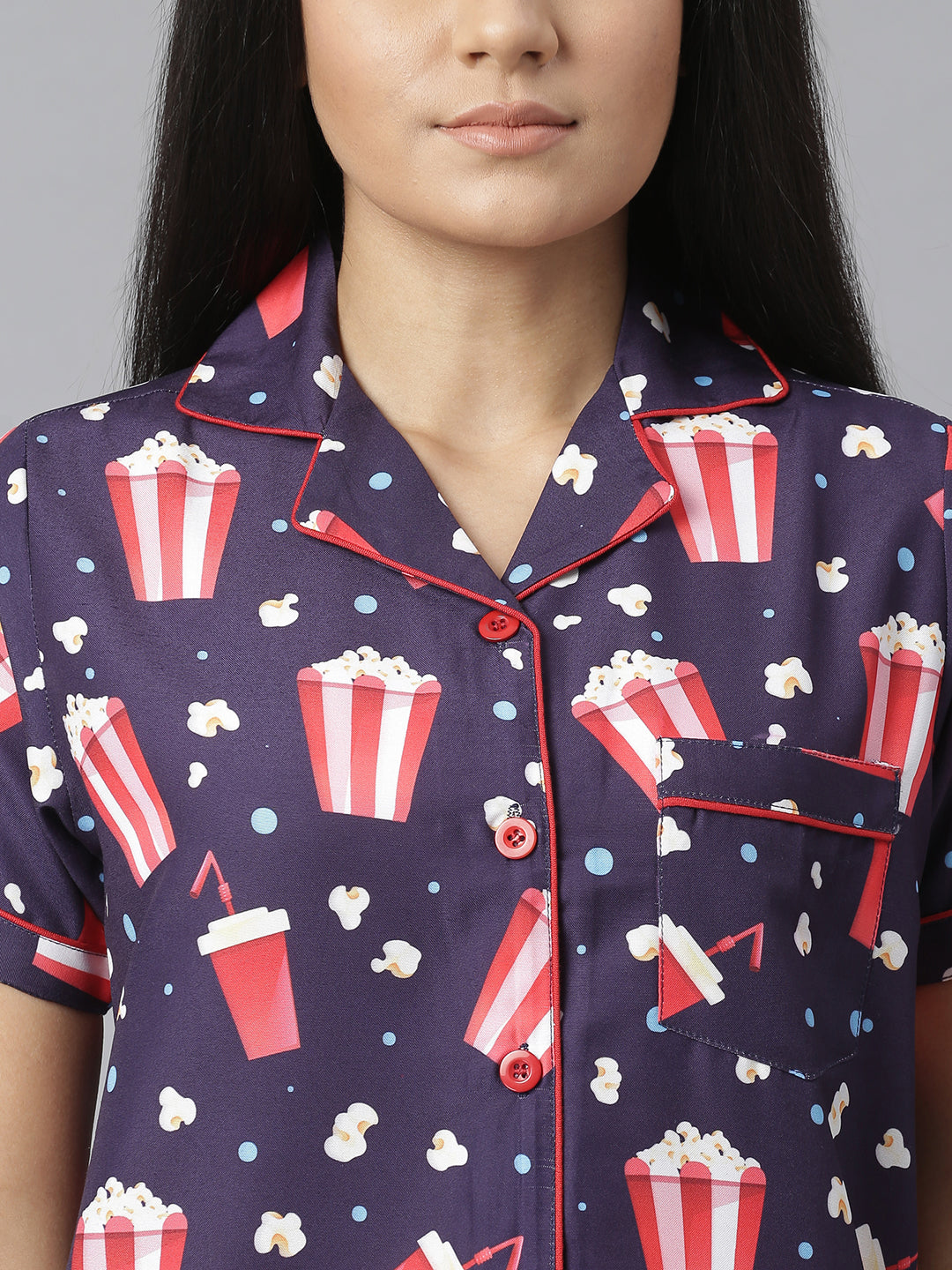 Popcorn Digital Print Night Suit Set