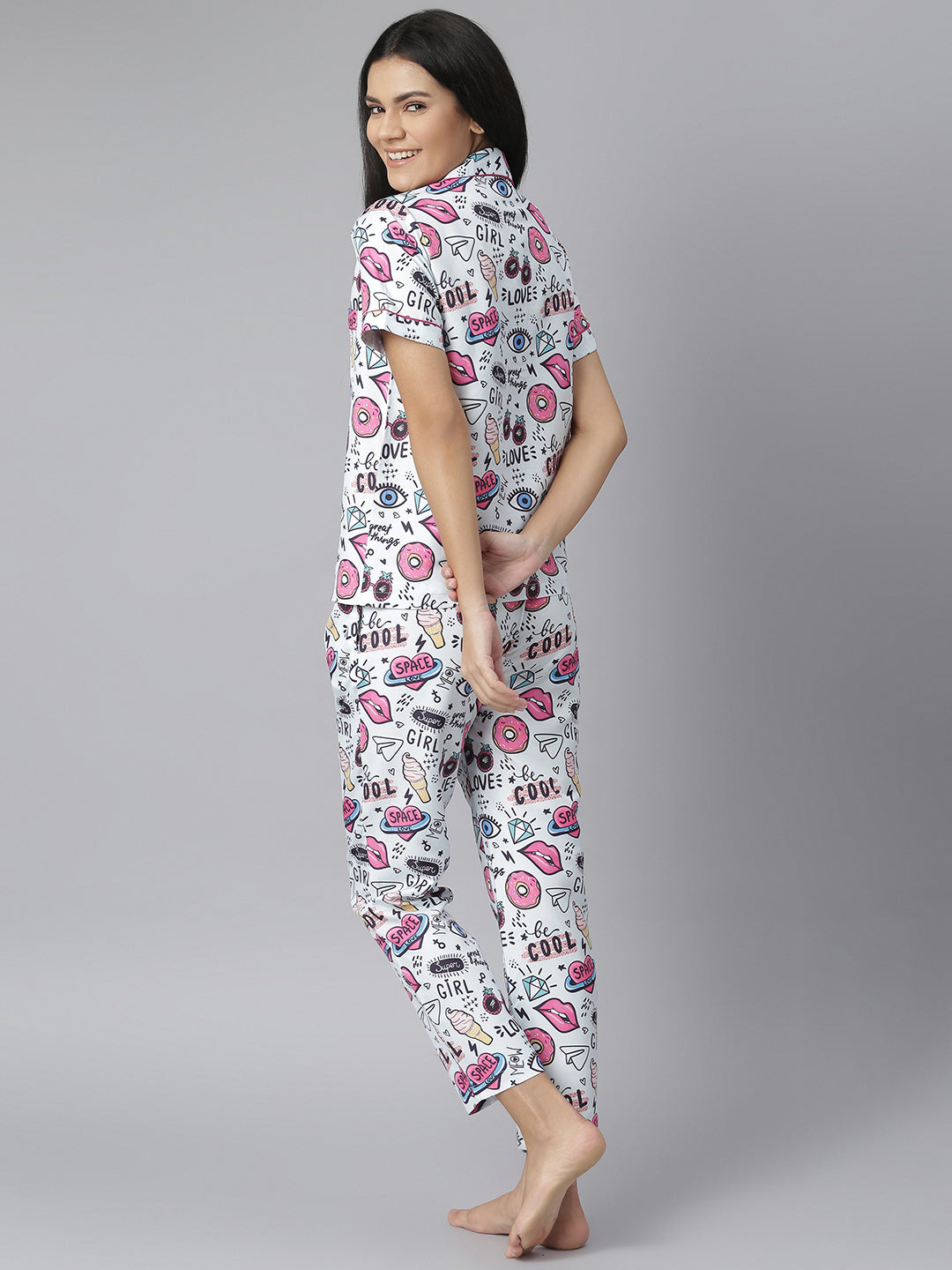 Quirky Digital Print Night Suit Set