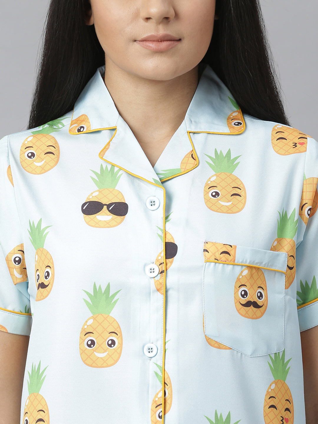 Funny Pineapple Digital Print Night Suit Set