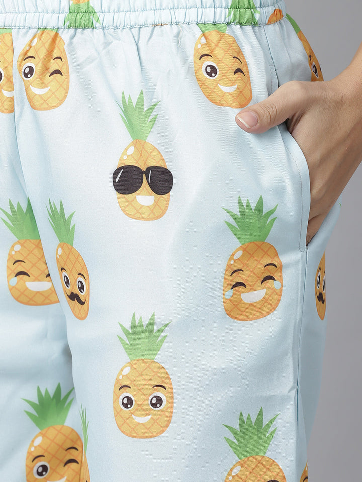 Funny Pineapple Digital Print Night Suit Set