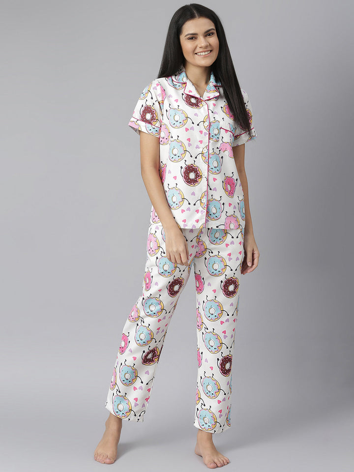 Doughnut Digital Printed Night Suit Set