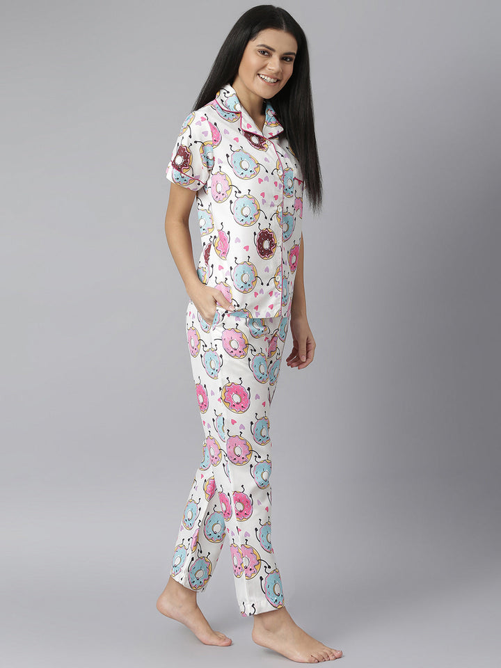 Doughnut Digital Printed Night Suit Set