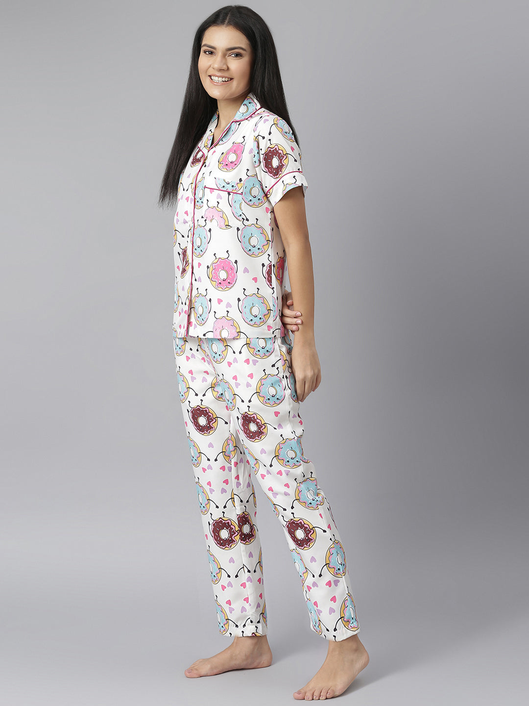 Doughnut Digital Printed Night Suit Set