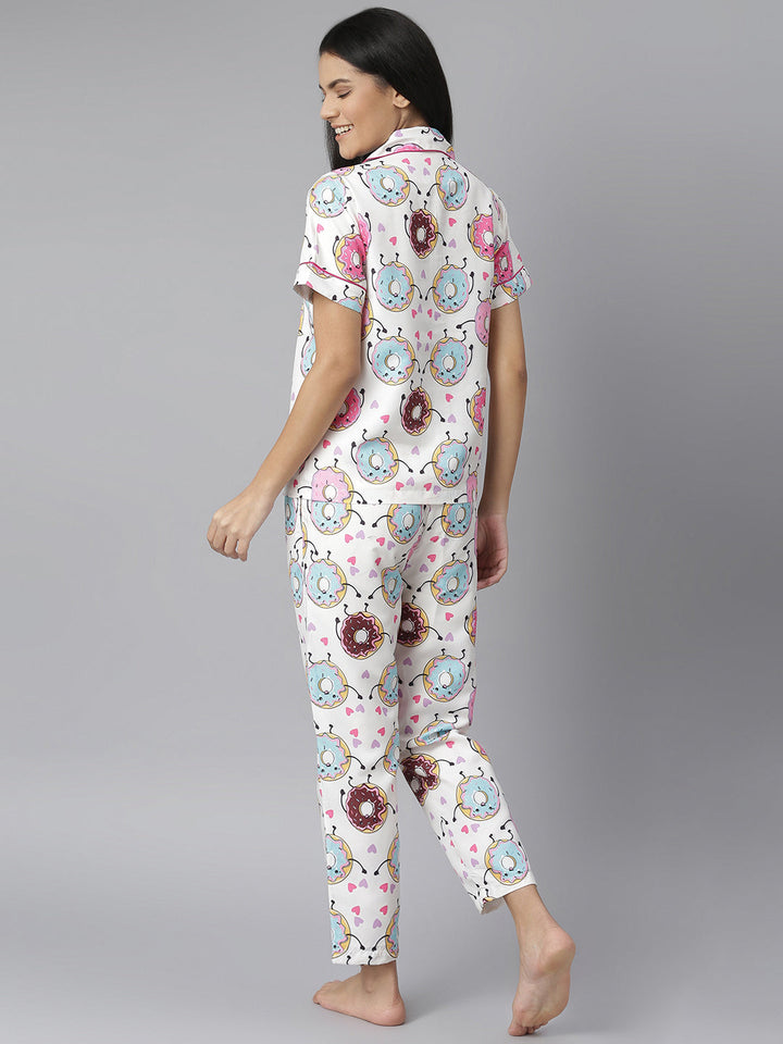 Doughnut Digital Printed Night Suit Set