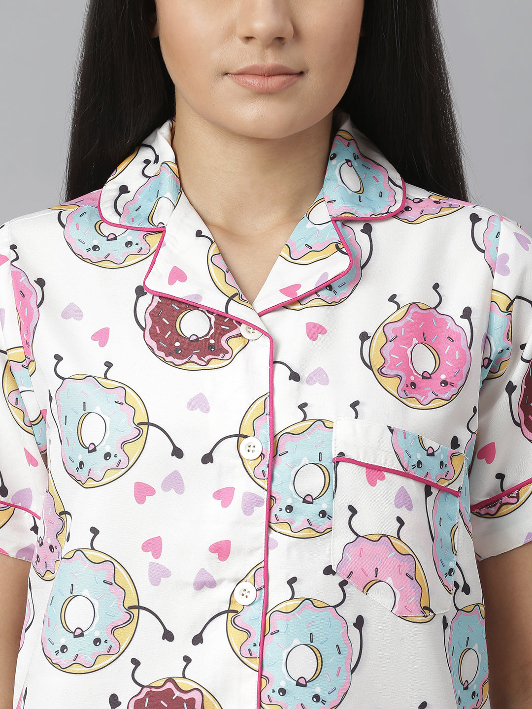 Doughnut Digital Printed Night Suit Set