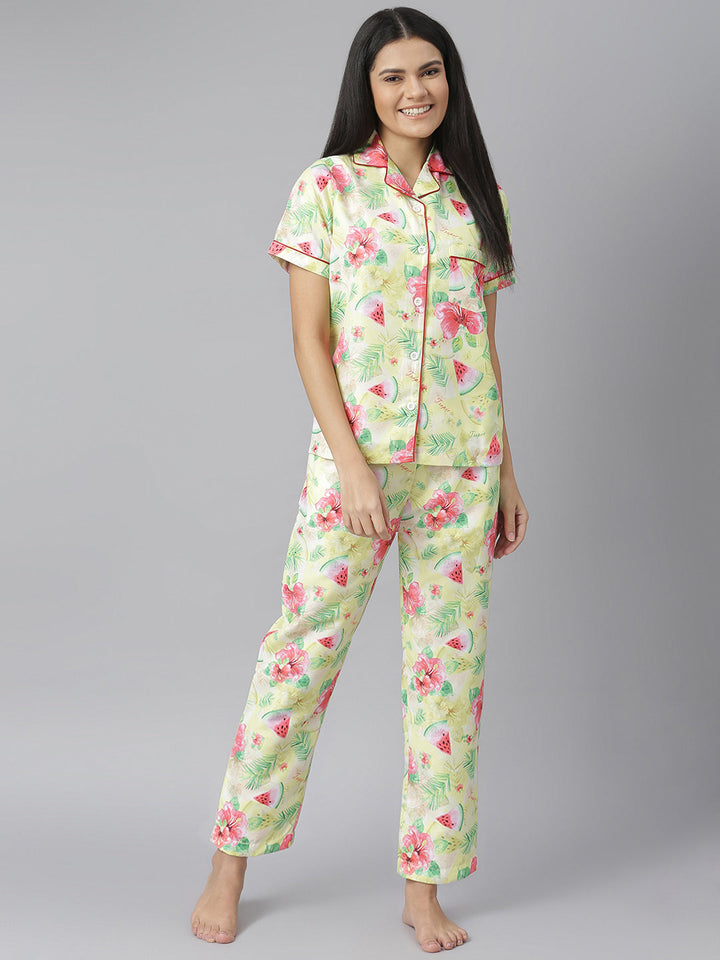 Summer Water melon Digital Printed Night Suit Set