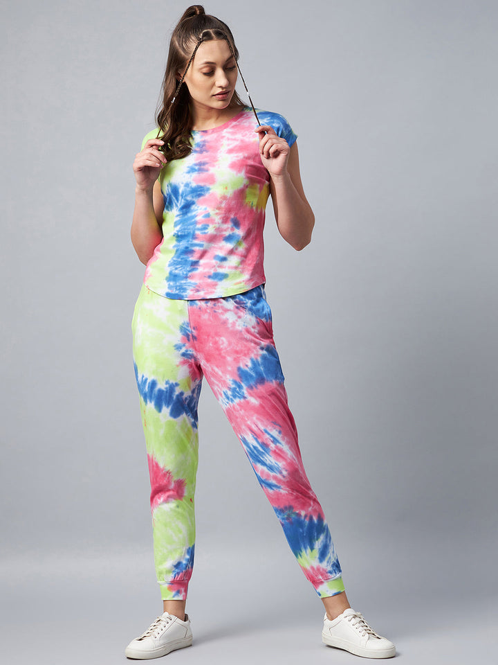 Multicolored Tie & Dye Tracksuit Set