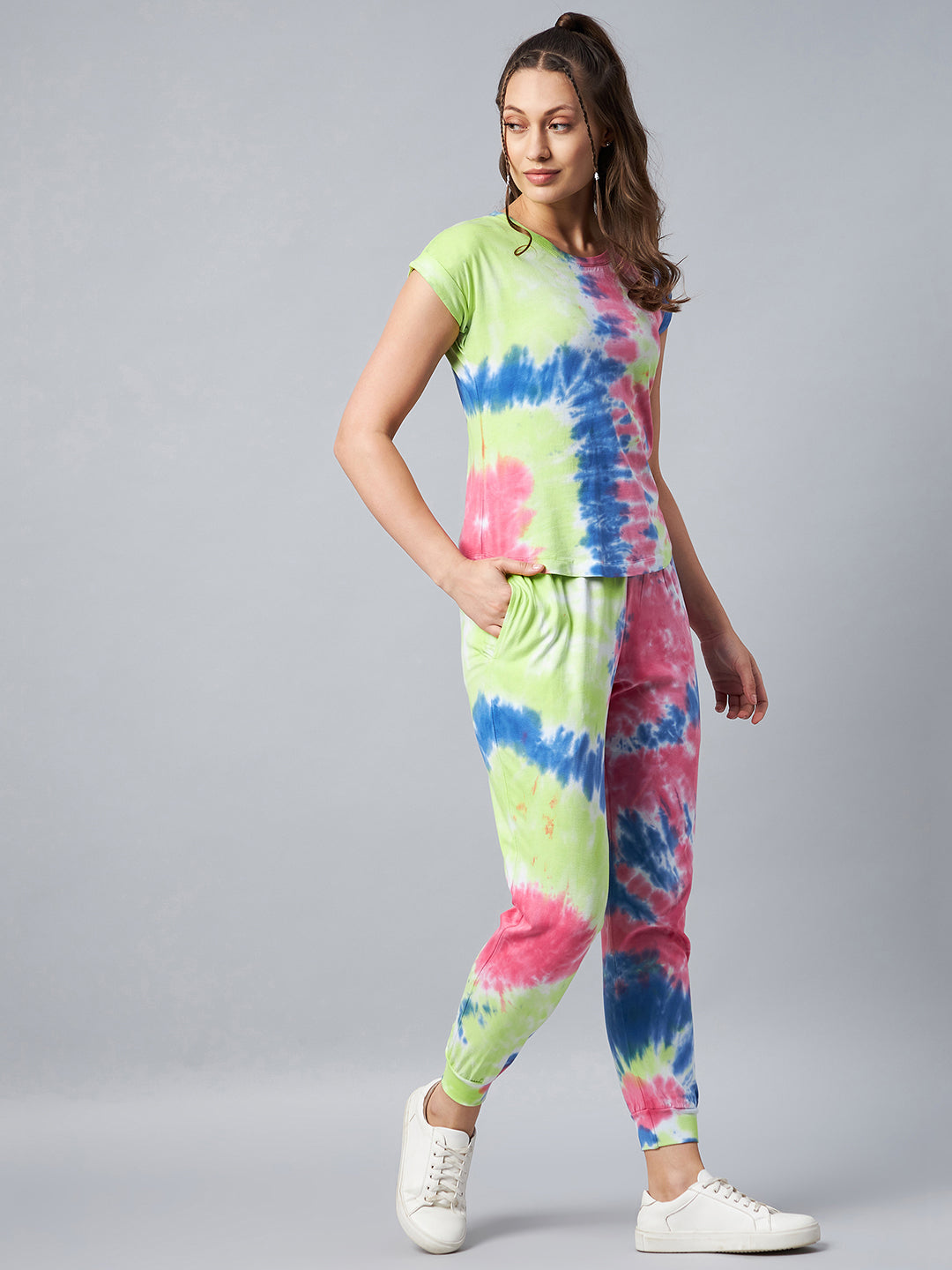 Multicolored Tie & Dye Tracksuit Set