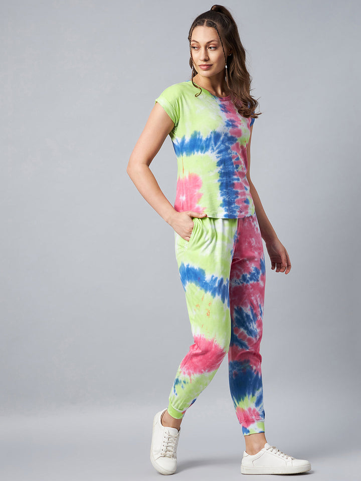 Multicolored Tie & Dye Tracksuit Set