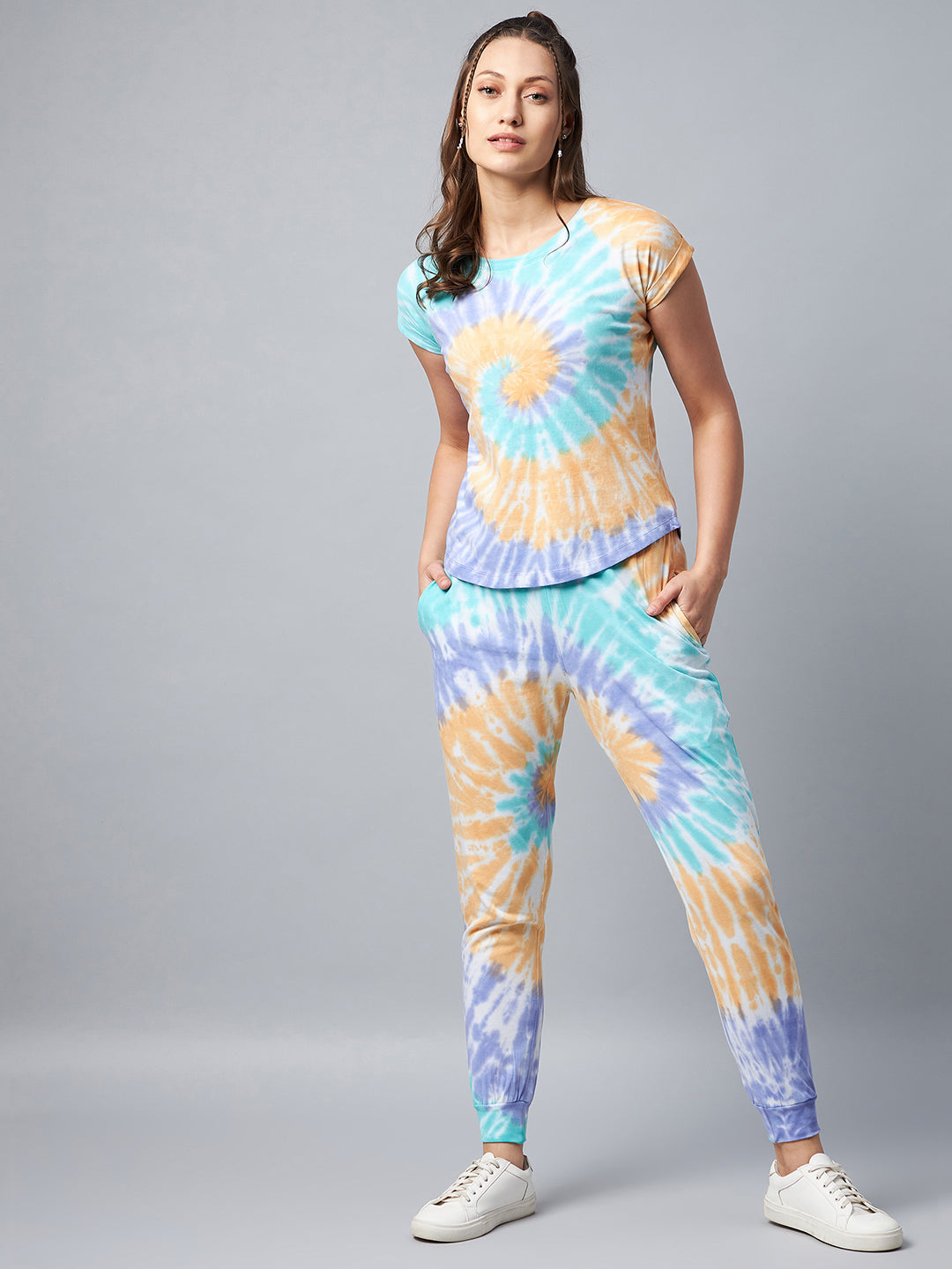 Multicolored Tie & Dye Tracksuit Set