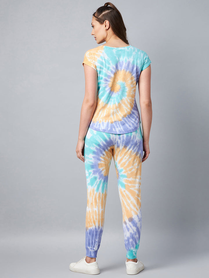 Multicolored Tie & Dye Tracksuit Set