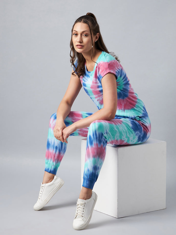 Multicolored Tie & Dye Tracksuit Set