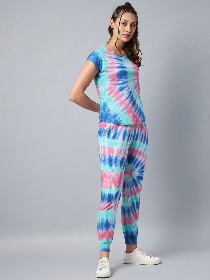 Multicolored Tie & Dye Tracksuit Set