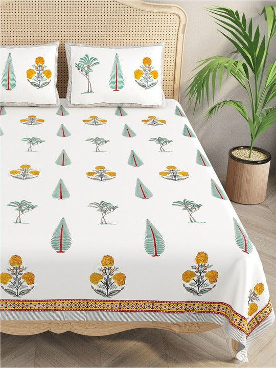 Multicolor-Handblock-Print-Bedsheet-With-2-Pillow-Covers