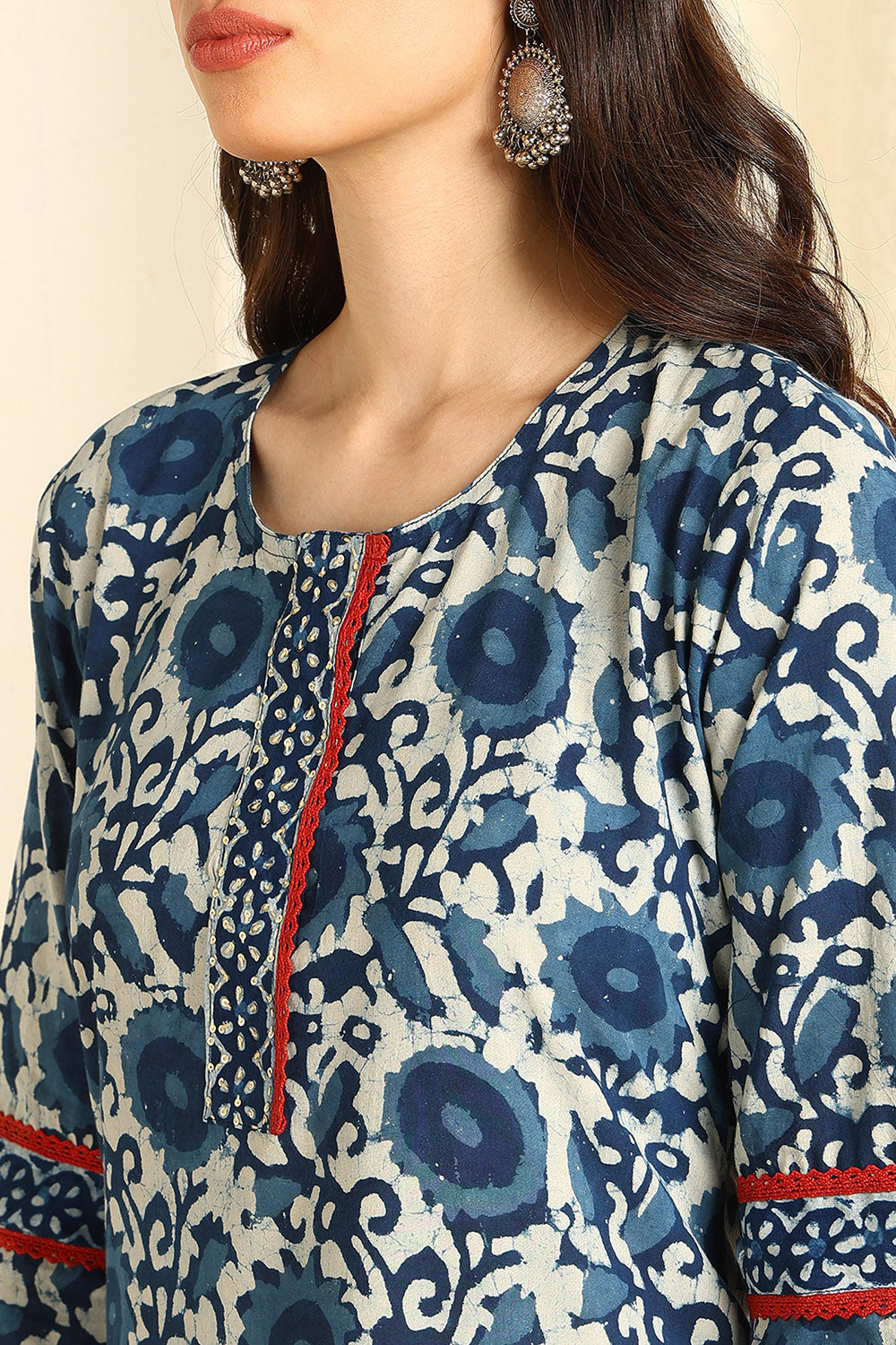 Indigo-Blue-Cotton-Straight-Kurta