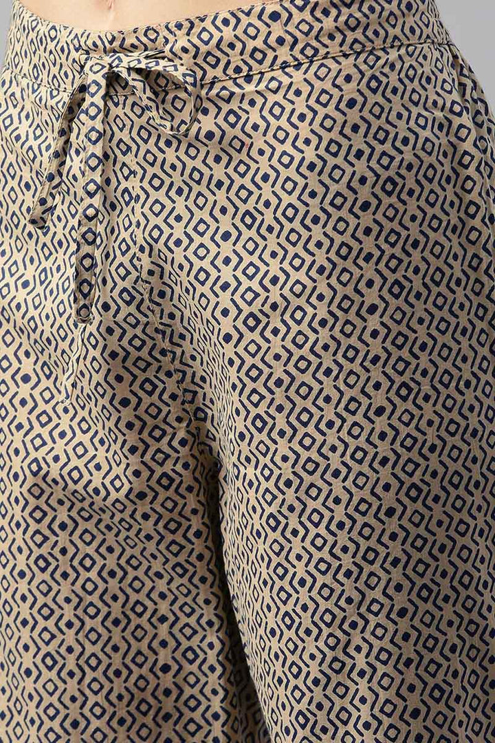 Navy-Blue-Cotton-Fabric-Printed-Fancy-Kurta-And-Palazzo