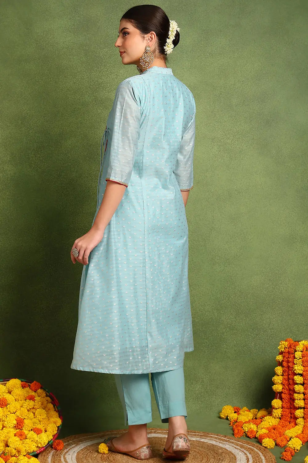 Blue-Chanderi-Silk-Khari-Printed-Angrakha-Kurta