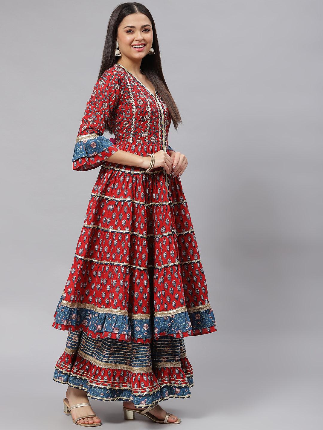 Maroon-Pure-Cotton-3-Piece-Anarkali-Set