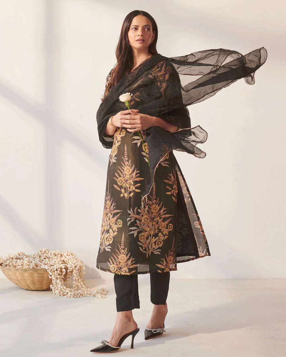 Black-Tissue-Foliage-Print-3-Piece-Kurta-Set