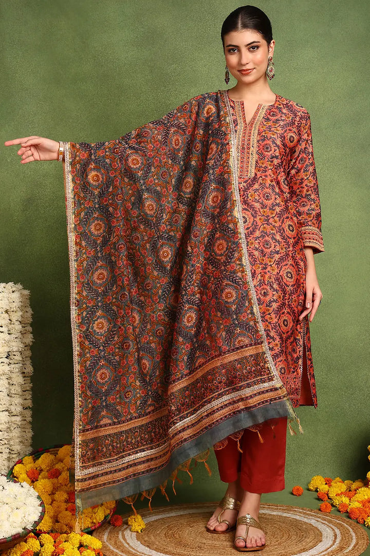 Powder-Blue-Chanderi-Silk-Hand-Block-Print-Dupatta