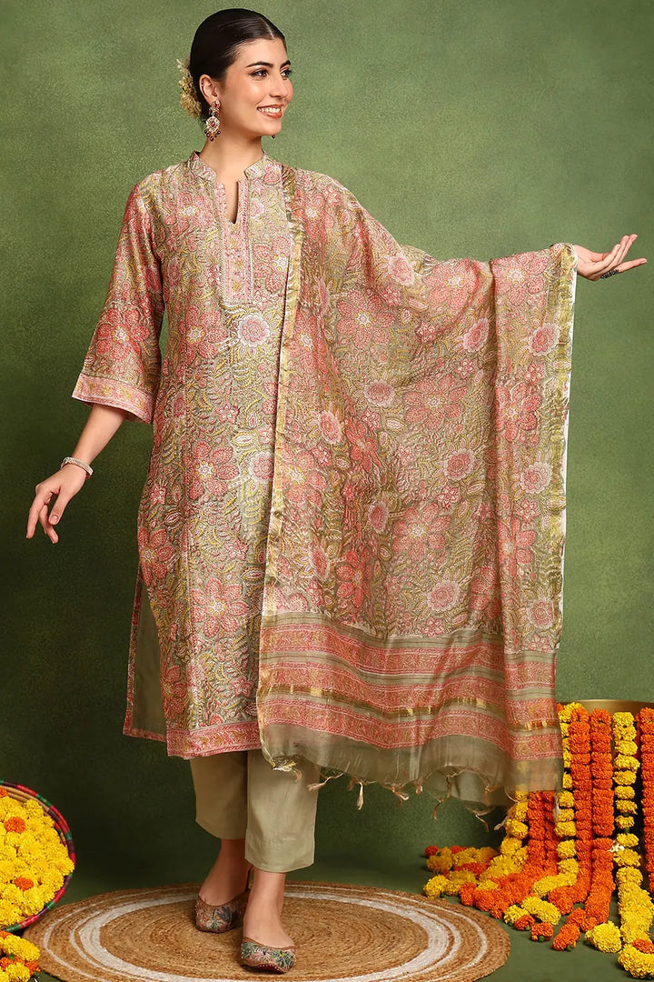 Green-Chanderi-Silk-Hand-Block-Print-Dupatta