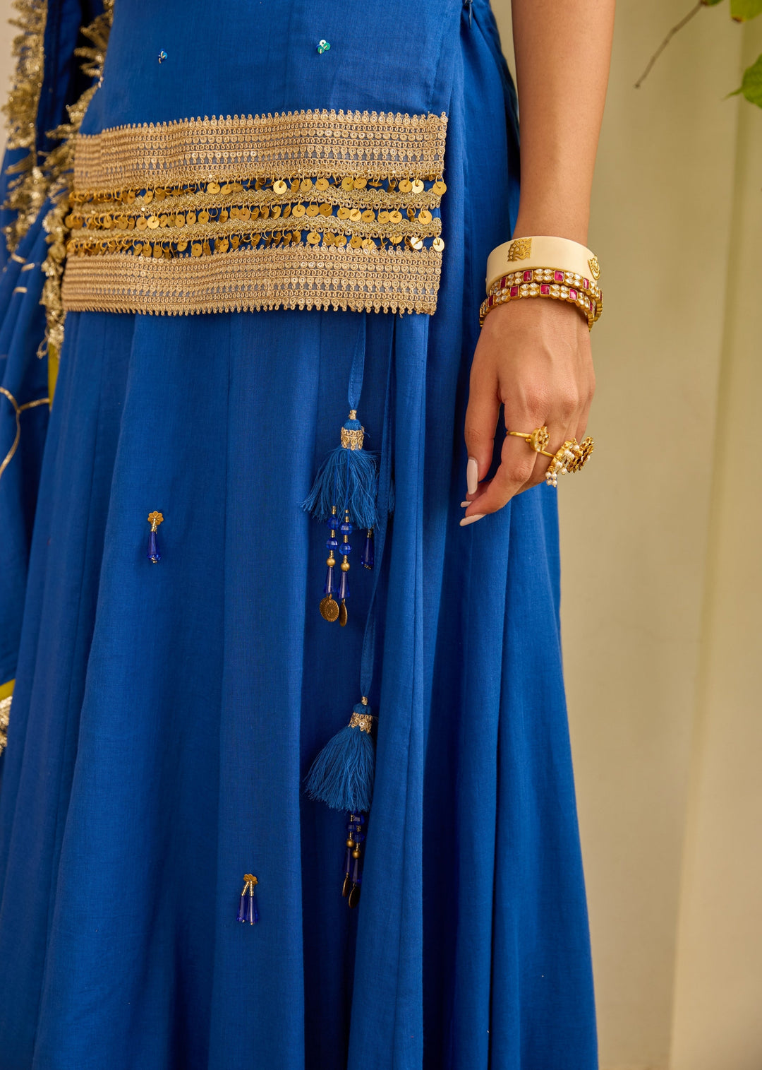 Neer-Blue-Mulmul-Short-Kurta-With-Skirt