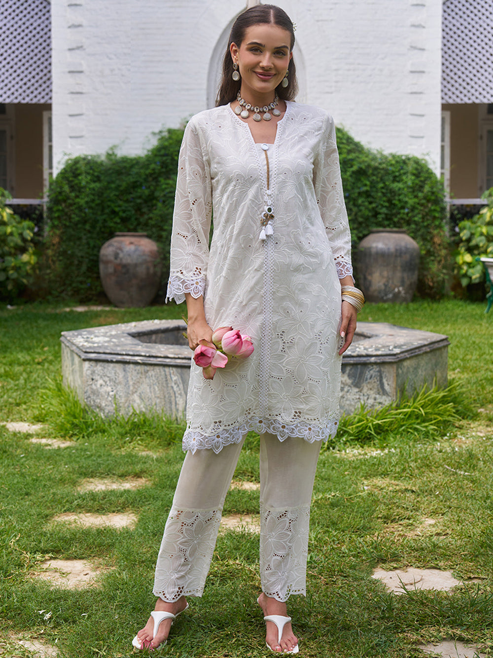 Cream-Cotton-Floral-Schiffli-2-Piece-Kurta-Set