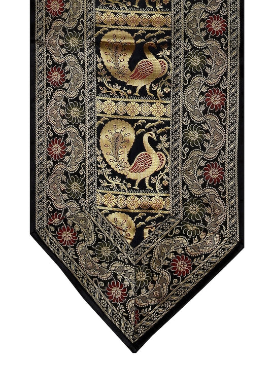 Black-Banarasi-Zari-Table-Runner