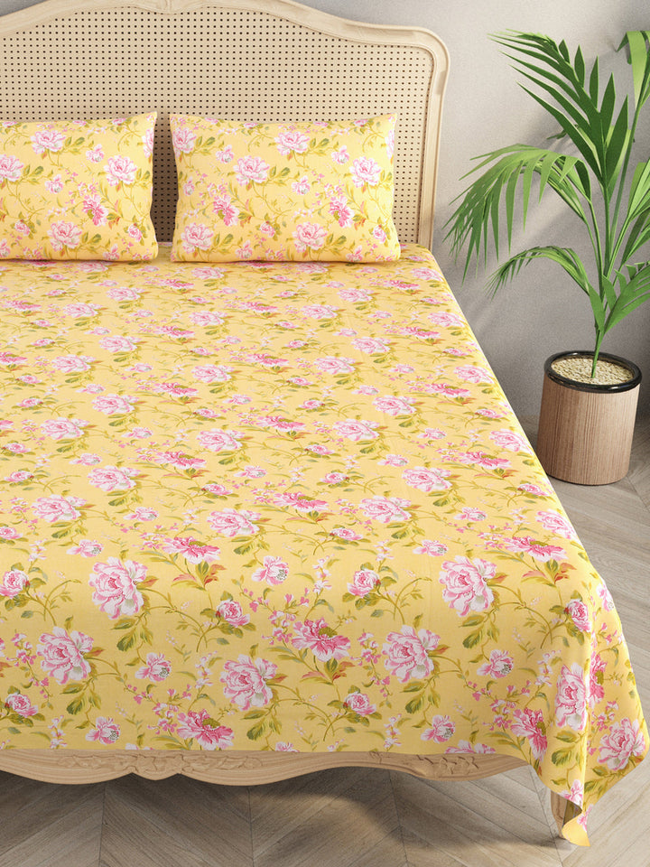 Yellow-Bedsheet-Set-Gift-Box-(Bedsheet-With-2-Pillow-Covers)