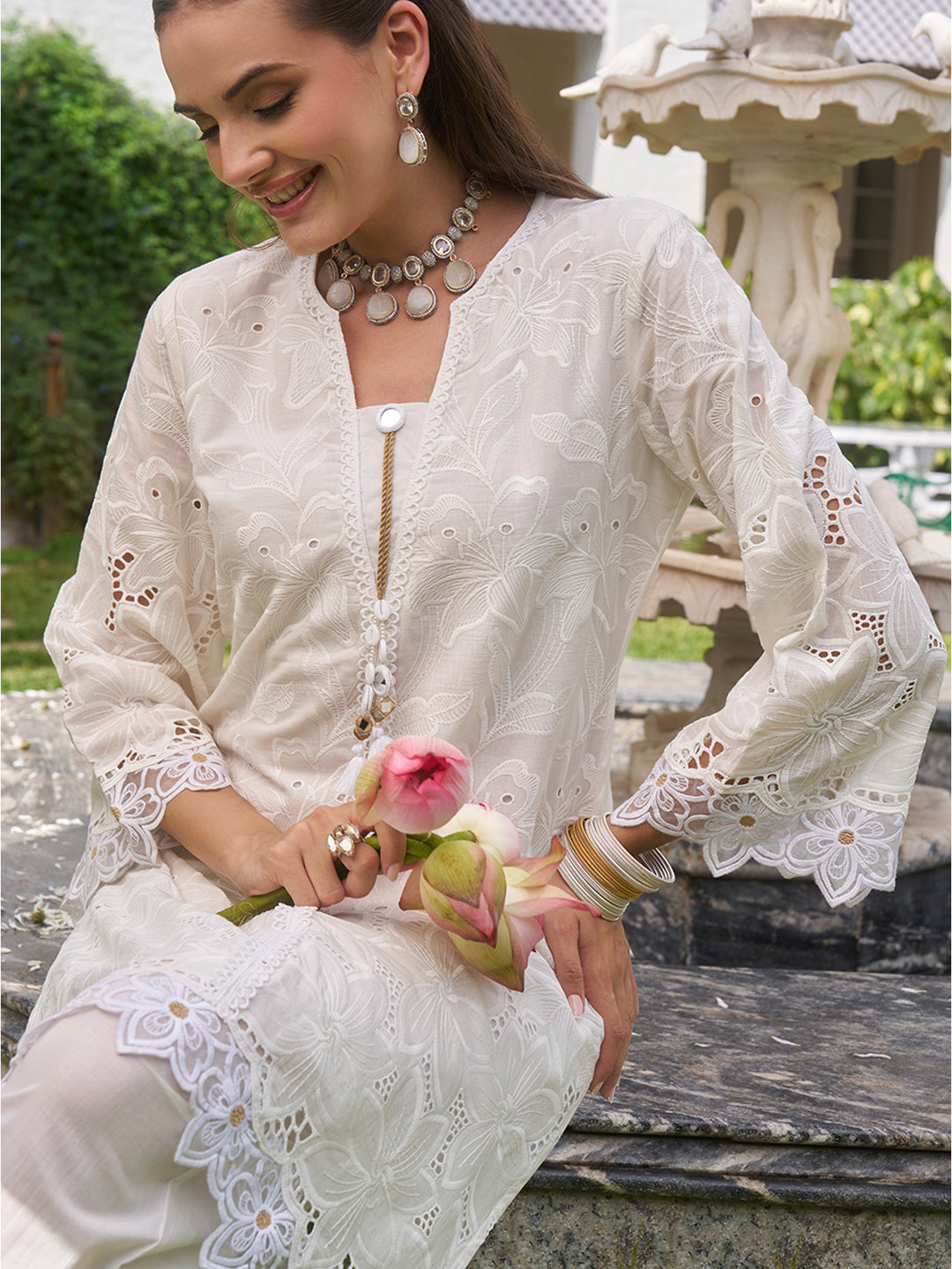 Cream-Cotton-Floral-Schiffli-2-Piece-Kurta-Set