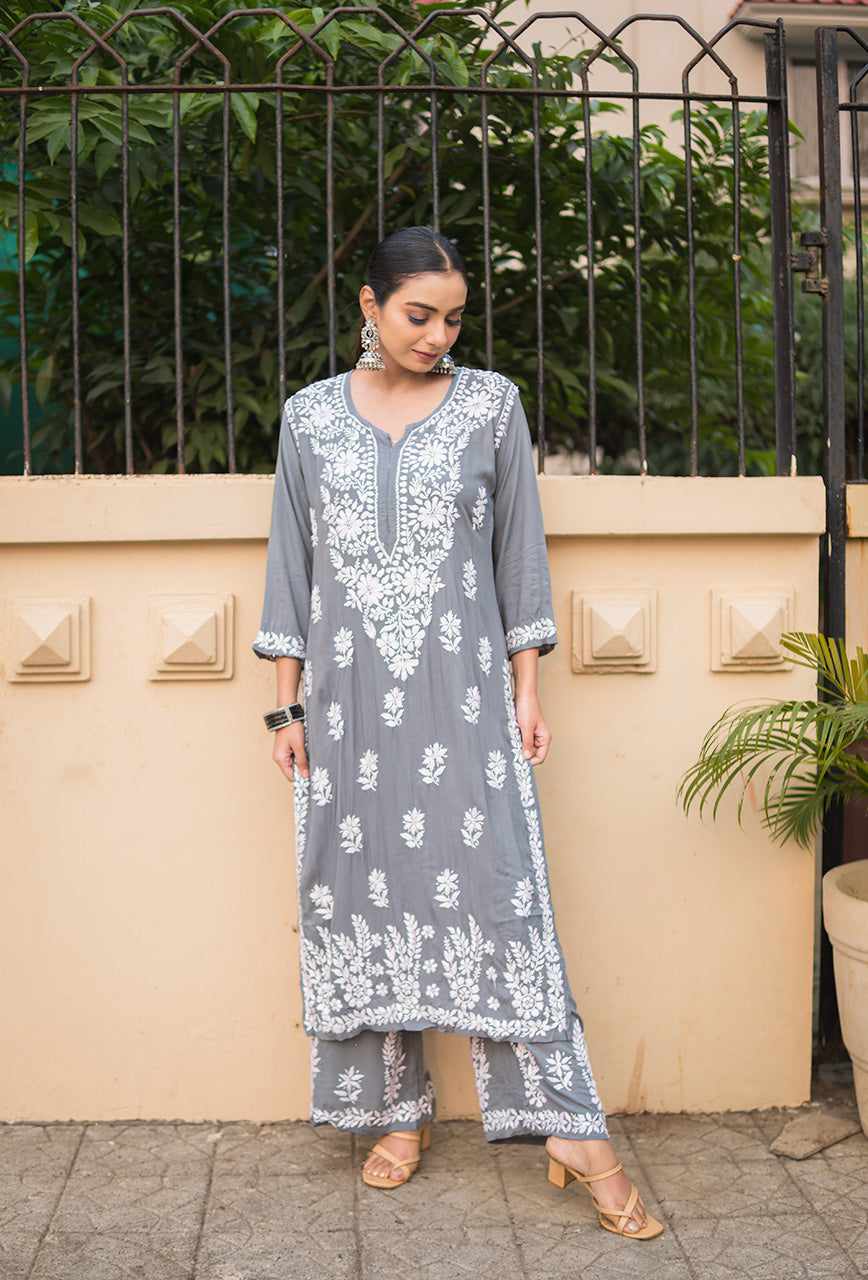 Kashaf-Grey-Modal-Chikankari-2-Piece-Kurta-Set