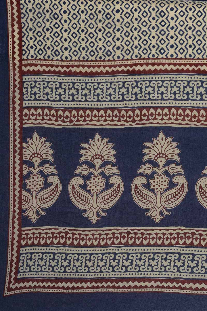 Navy-Blue-Cotton-Fabric-Printed-Fancy-Kurta-And-Palazzo