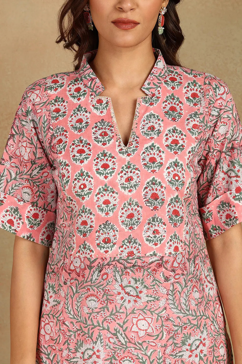 Crimson-Cotto-Hand-Block-Printed-Sanganeri-Straight-Kurta