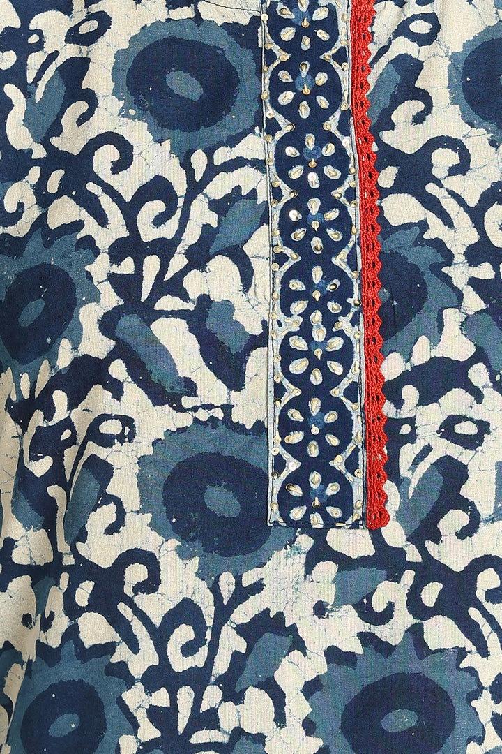 Indigo-Blue-Cotton-Straight-Kurta