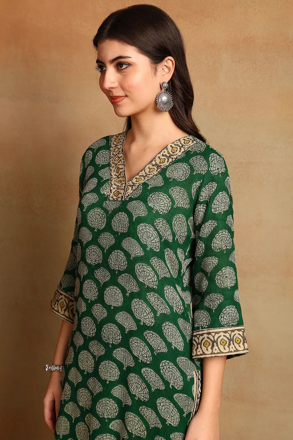 Green-Kota-Doria-Hand-Block-Printed-Kurta