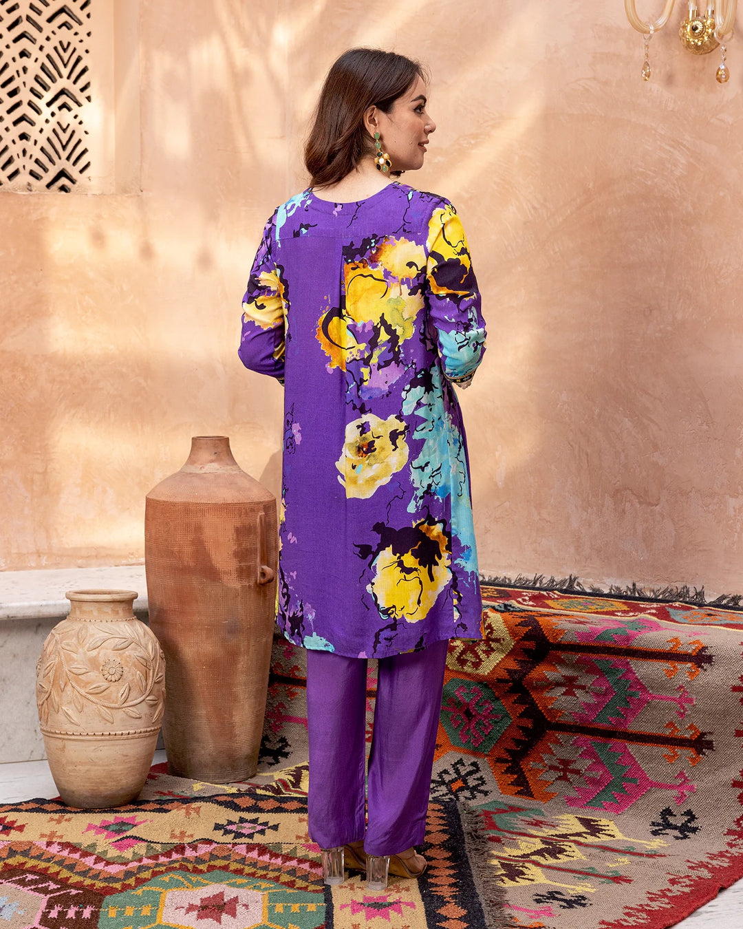 Purple-Rayon-Blossom-2-Piece-Kurta-Set