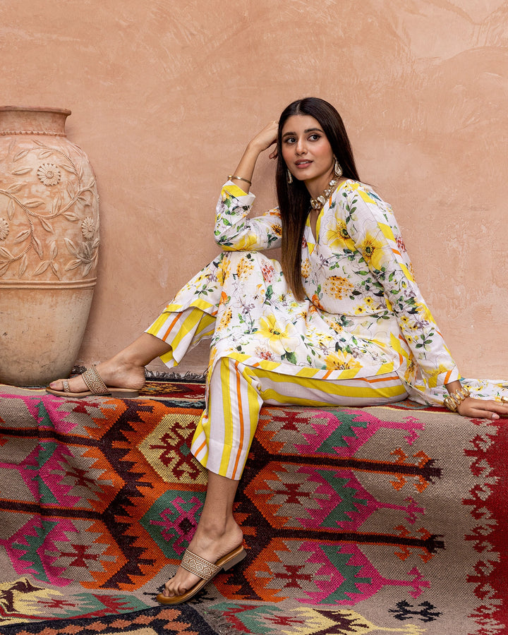 Yellow-Rayon-Blossom-Straight-2-Piece-Kurta-Set