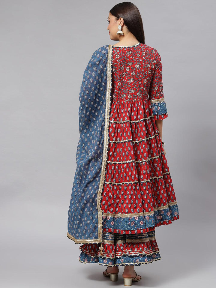 Maroon-Pure-Cotton-3-Piece-Anarkali-Set