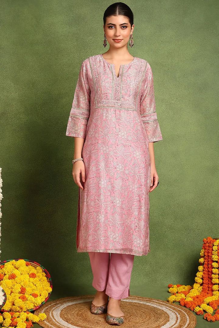 Pink-Chanderi-Silk-Hand-Embroidered-Kurta