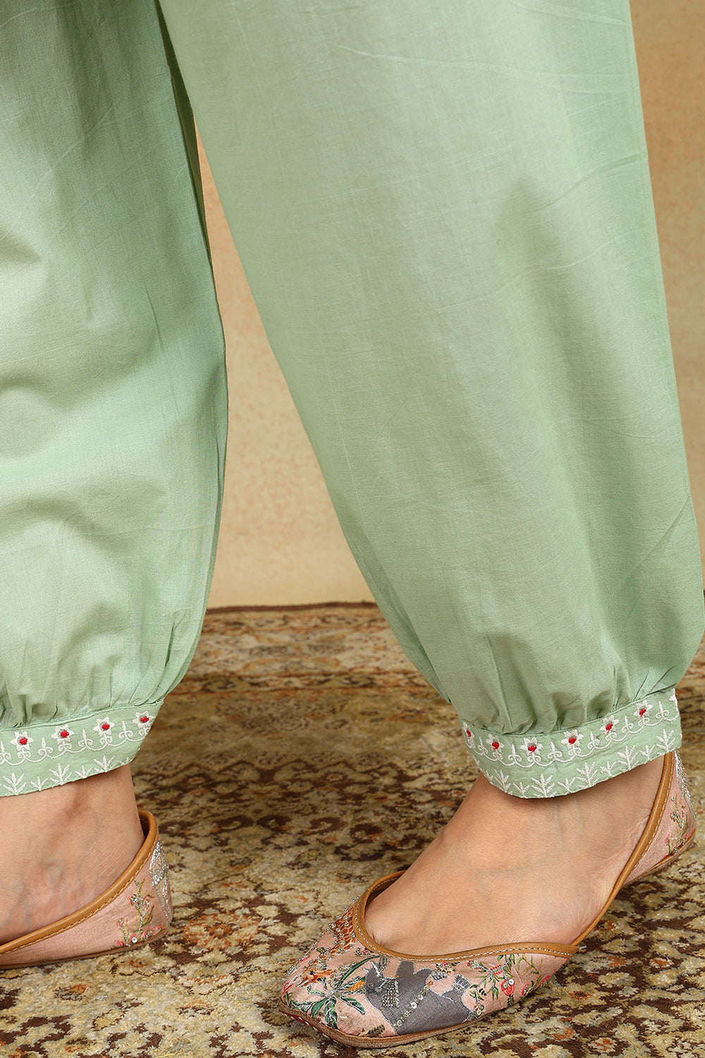 Green-Cotton-Izhaar-Embroidered-Pants