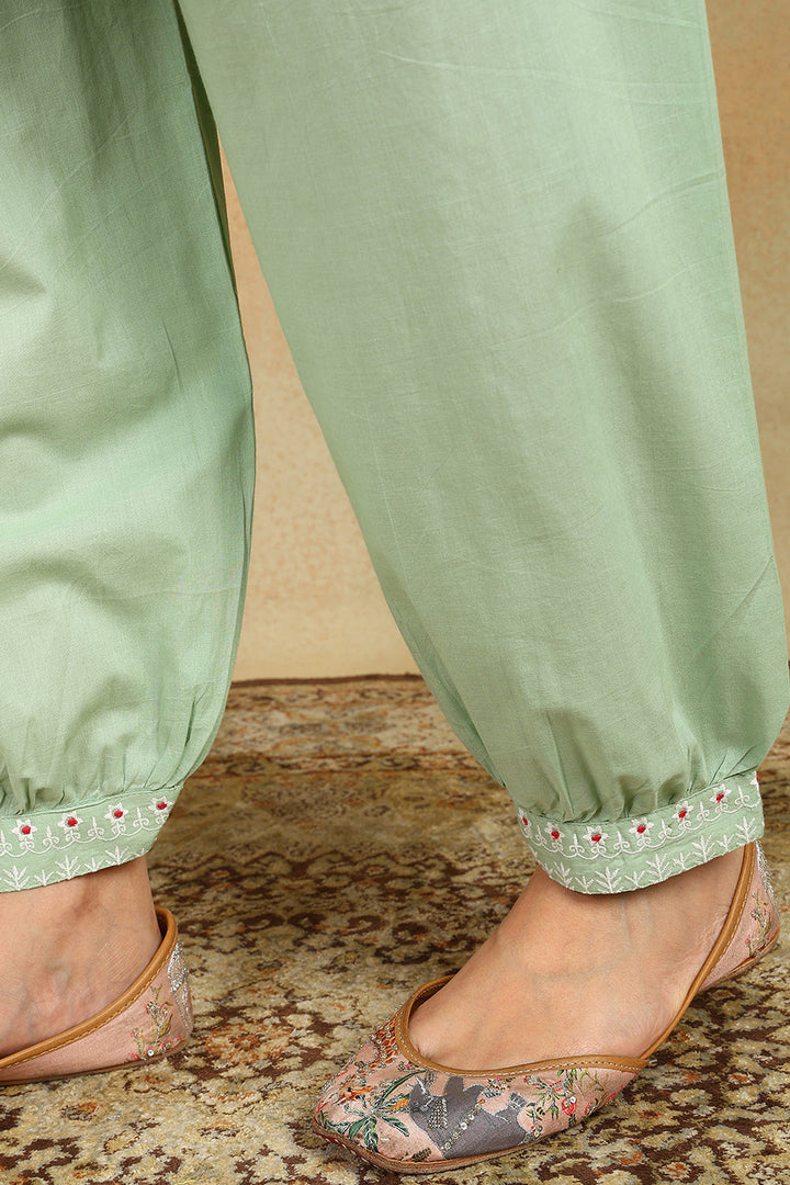 Green-Cotton-Izhaar-Embroidered-Pants