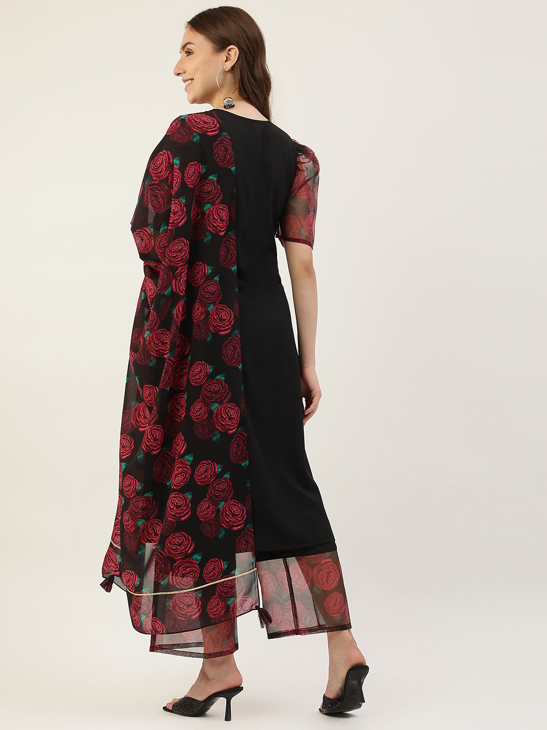 Black-Crepe-Straight-3-Piece-Kurta-Set