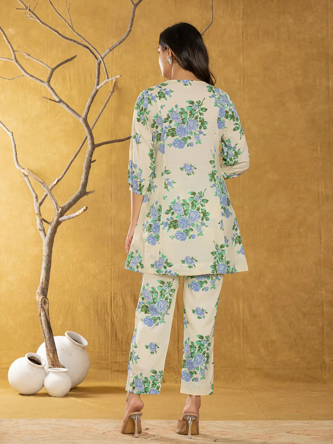 Blue-Cotton-Floral-Print-Co-Ord-Set