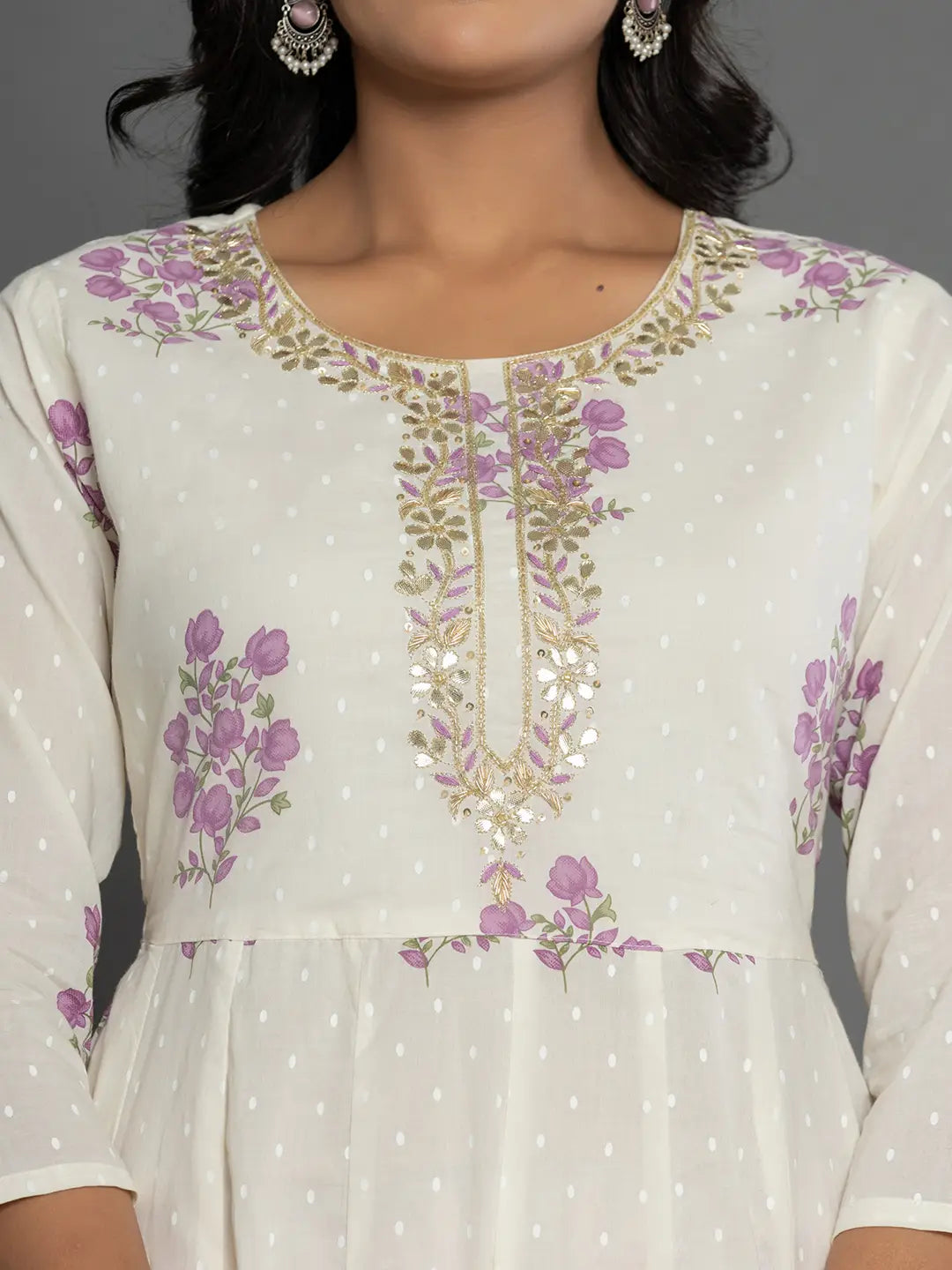 Purple-&-White-Cotton-Gota-Patti-Cotton-Anarkali-Set